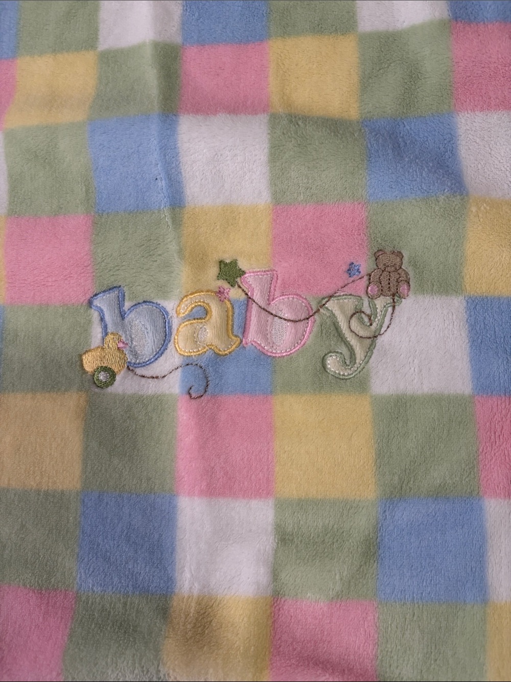 Circo Pastel Checkered Baby Blanket Pink Blue Yellow Green White set of blankets - Picture 8 of 9